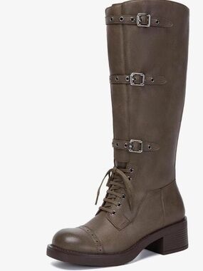 Women's Tall Buckle Lace-Up Boot in Tuape
